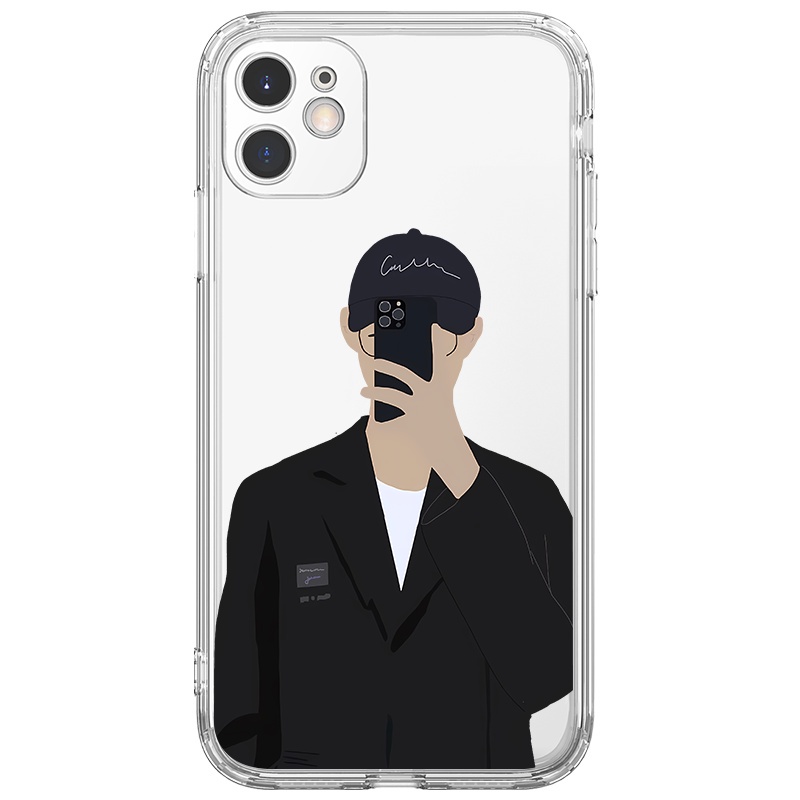 Ốp Điện Thoại Trong Suốt couple selfie đáng yêu Chống Sốc Cho iPhone 11 13 Pro Max 12 Pro Max 7Plus xr u151