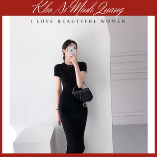 Đầm Body Cộc Tay Cổ Tròn Co Giãn 4 chiều siêu đẹp