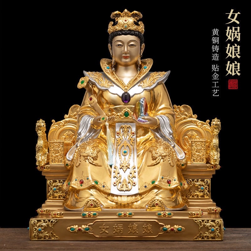 Tượng đồng Nữ Oa Nương Nương cao 33cm