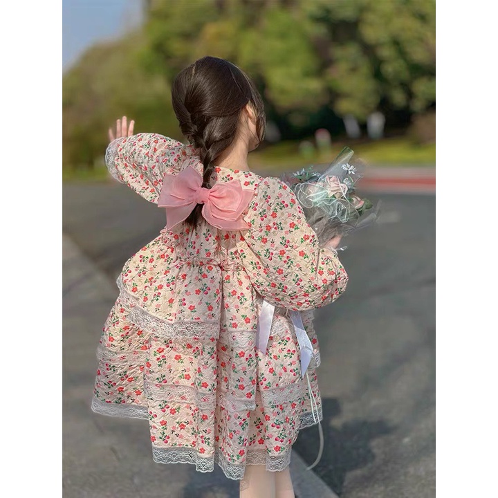 Váy hoa nhí xòe phồng công chúa cho bé gái Danchau 190