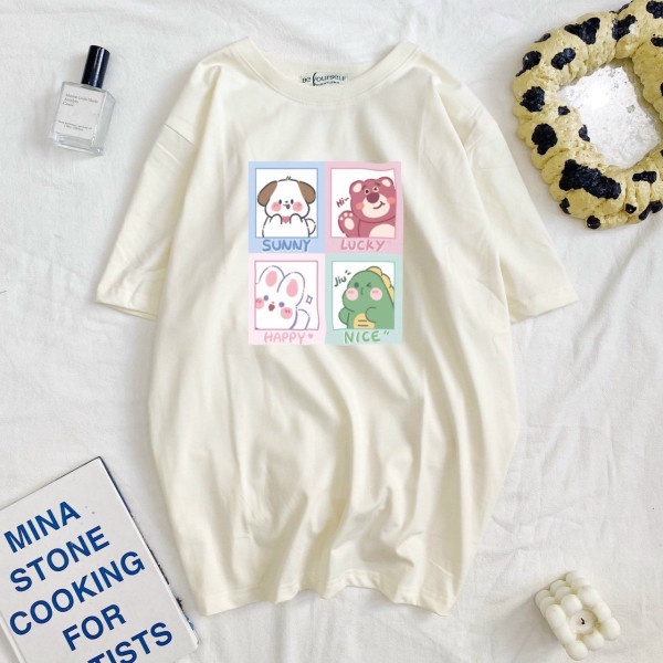 Áo thun NHIỀU MẪU GẤU so cute - Unisex 100% cotton oversize tay lỡ form rộng