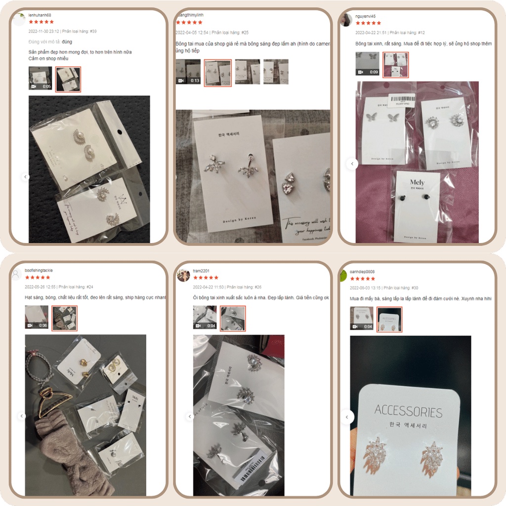 Bông tai nữ đính đá cao cấp phong cách hiện đại sang trọng đi tiệc Mely 731