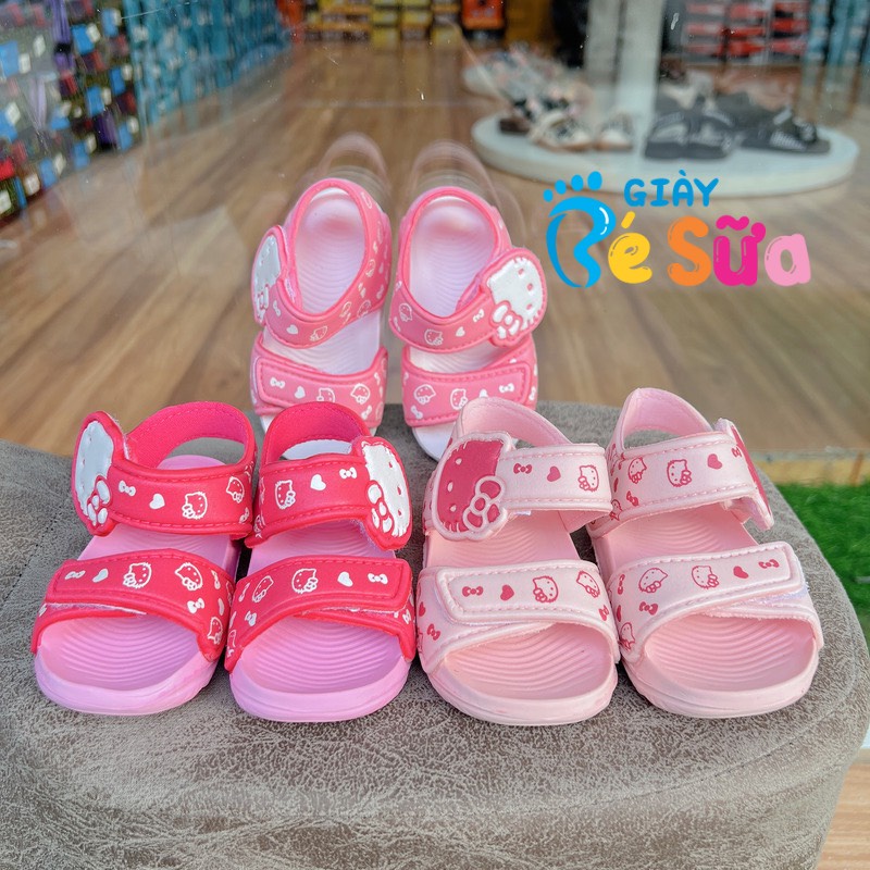 Sandal xốp kity siêu nhẹ cho bé gái họa tiết mèo và micky cho bé từ 3 tháng