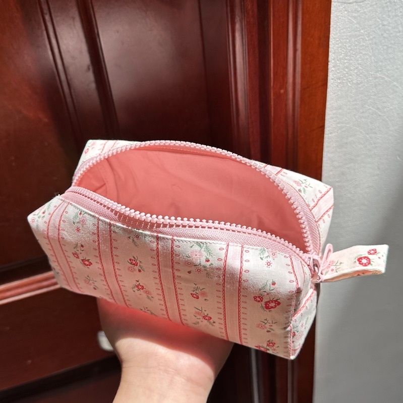 Hộp Bút Họa Tiết Hoa Nhí Kẻ Sọc 🌺 Pouch Hoa Nhí Siêu Xinh Kiểu Hàn Quốc