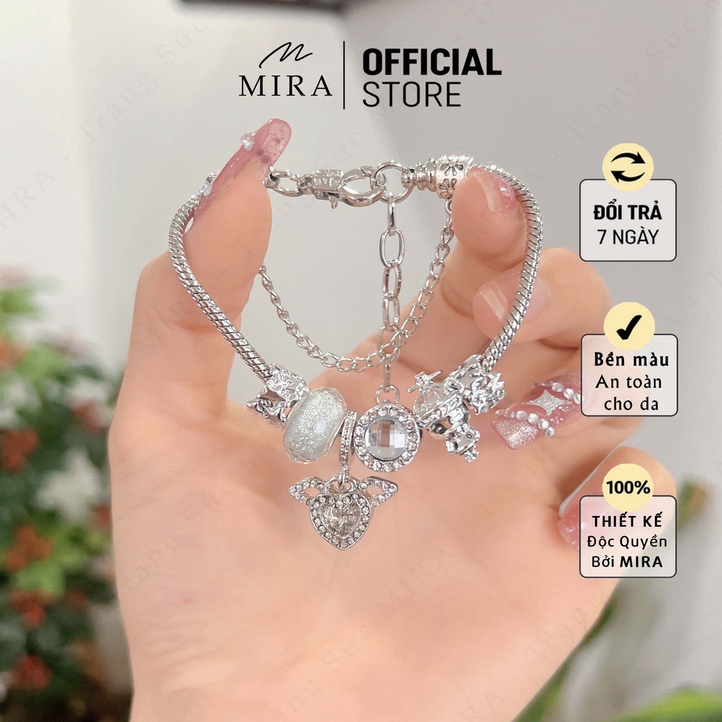 Lắc Tay, Vòng Tay Pandora – LPAN98 Lắc Tay Pan Thiên Thần Phiên Bản Đặc Biệt - Charm Xi bạc, mạ bạc - MIRA Store VN