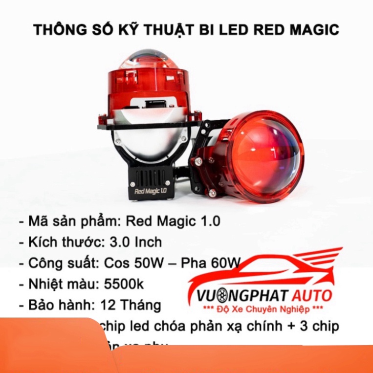 Bi cầu Titan Red Magic thương hiệu GTR chính hãng, ánh sáng cực đỉnh, bảo hành 12 tháng
