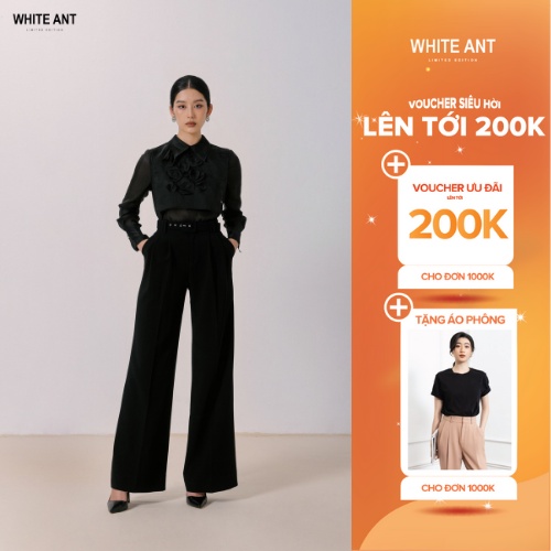 Sơ Mi Súp Ngực Đính Hoa Nữ White Ant, Hàng Thiết Kế Cao Cấp HIRSCH LAZER CUT SHIRT 170300252