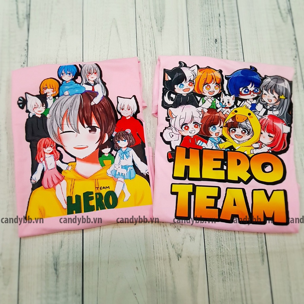 Áo thun bé gái Hero team màu hồng