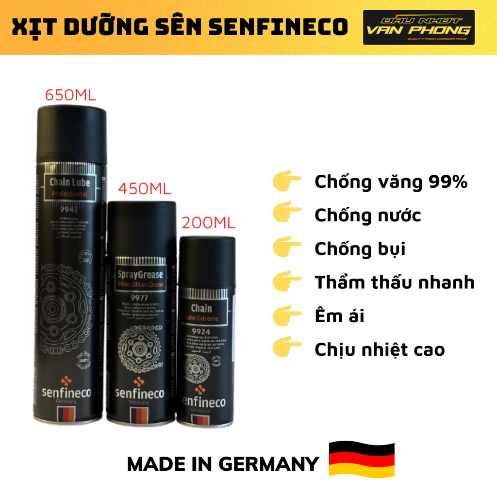 Dưỡng sên Senfineco -Dưỡng Sên 2 Bánh Không Văng Chịu Nhiệt 265 Độ