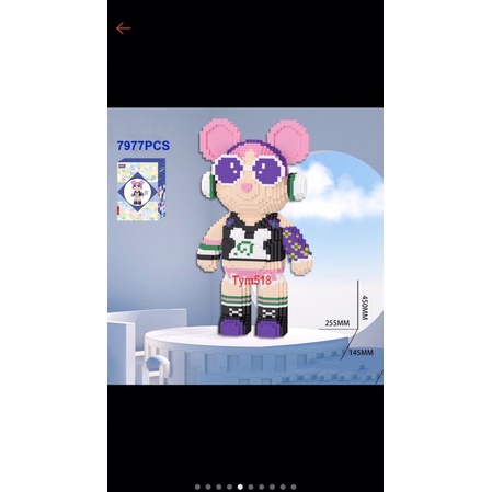 Lego hot trend gấu bearbrick DJ 45cm tặng búa 🔨