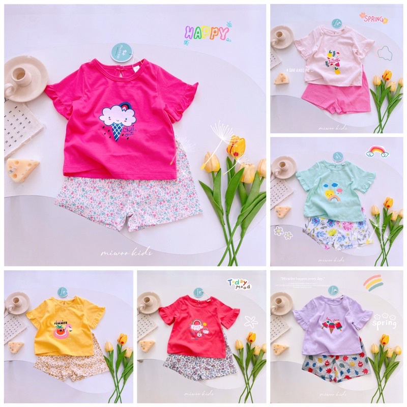 Đồ bộ dễ thương bé gái ❤️ freeship ❤️ bộ cotton bozip cho bé gáii