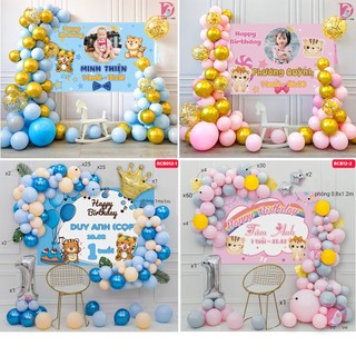 Set trang trí sinh nhật, trang trí thôi nôi cho bé gái, bé trai đơn giản, dễ làm tại nhà RCB001