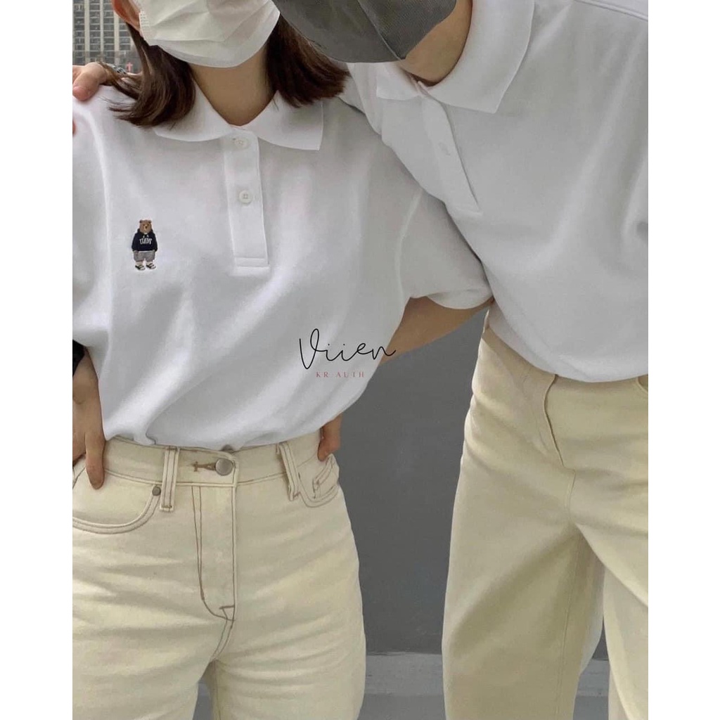 Áo phông polo có cổ Nam nữ thêu gấu Cao cấp Thương Hiệu Cemos, Áo Thun Polo Nam Nữ Có Cổ Trẻ Trung Cemos