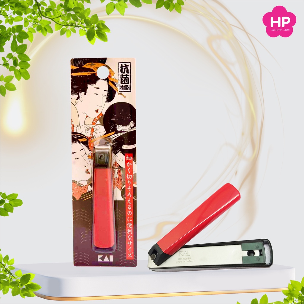 Bấm Móng Tay Inox Hình Geisha Razor Kai 89014-HC0467 Cỡ Đại (Màu Đỏ)