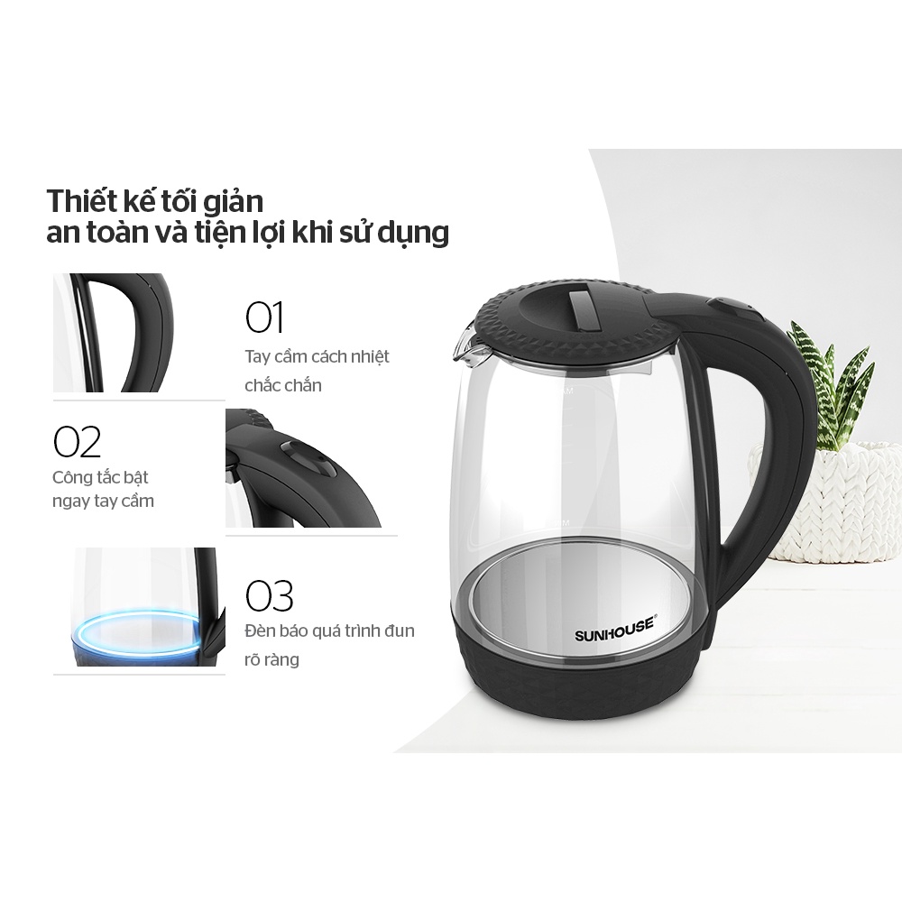 Ấm siêu tốc Sunhouse SHD1215B