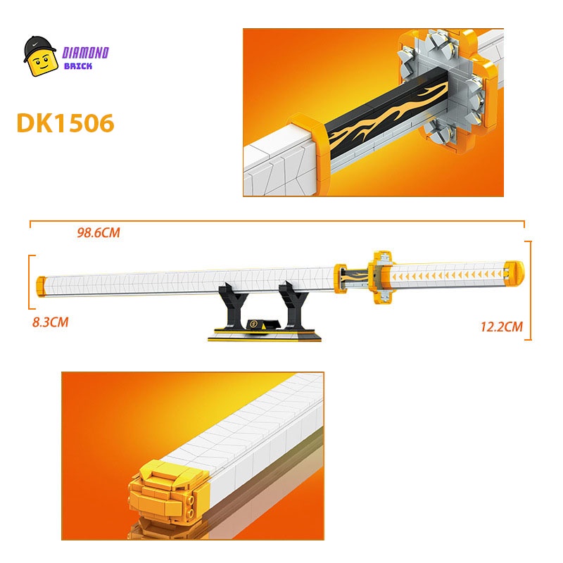 Đồ Chơi Lắp Ráp Mô Hình Nhật Luận Kiếm Của Viêm Trụ Agatsuma Zenitsu Trong Kimetsu no Yaiba Anime DK1506