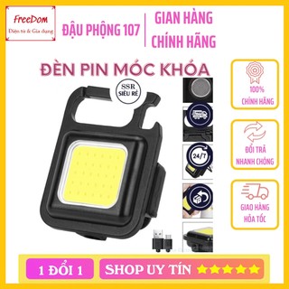 Đèn pin móc khóa đèn led mini siêu sáng sạc usb tiện dụng