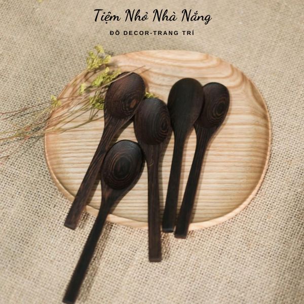 Combo Chén Gáo Dừa kèm thìa gỗ mun cao cấp, Bát Gáo Dừa Hàng Đẹp Dùng để ăn granola, salad, trộn mặt nạ