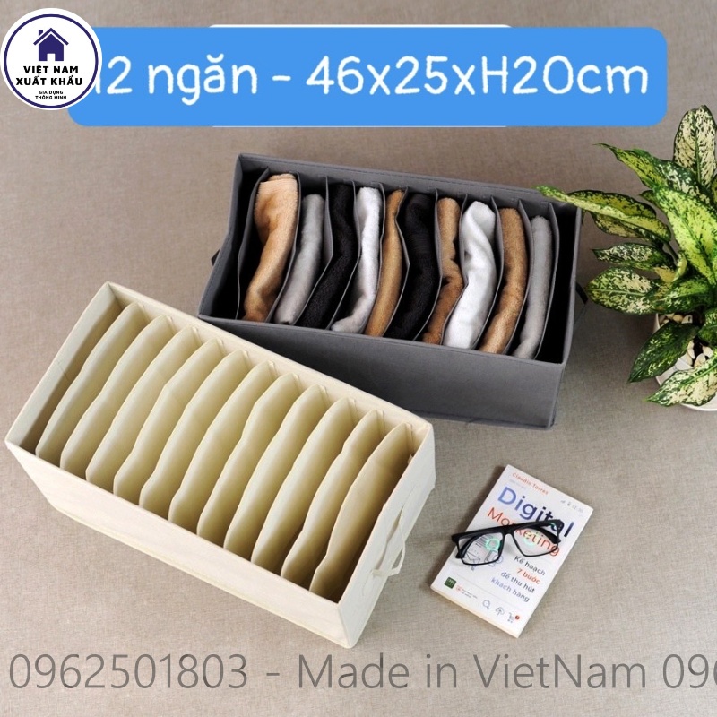 Hộp 12 Ngăn Đựng Quần Áo Vô Cùng Tiện Lợi Hàng VN SX