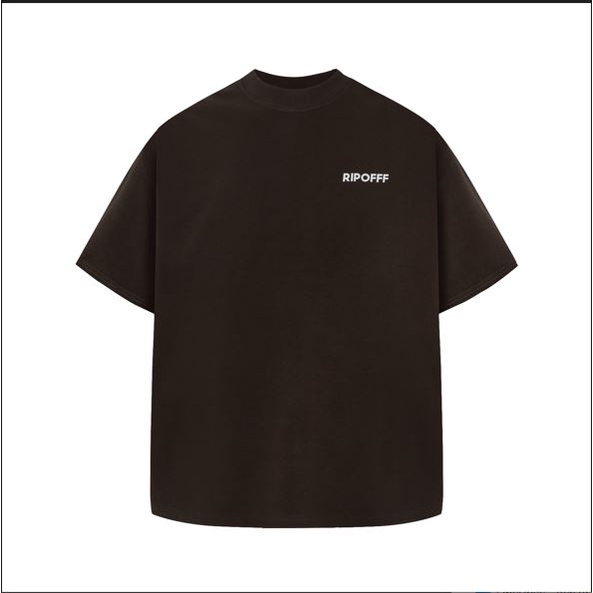 RIPOFFF Basic Heavyweight Boxy T-shirt - Brown