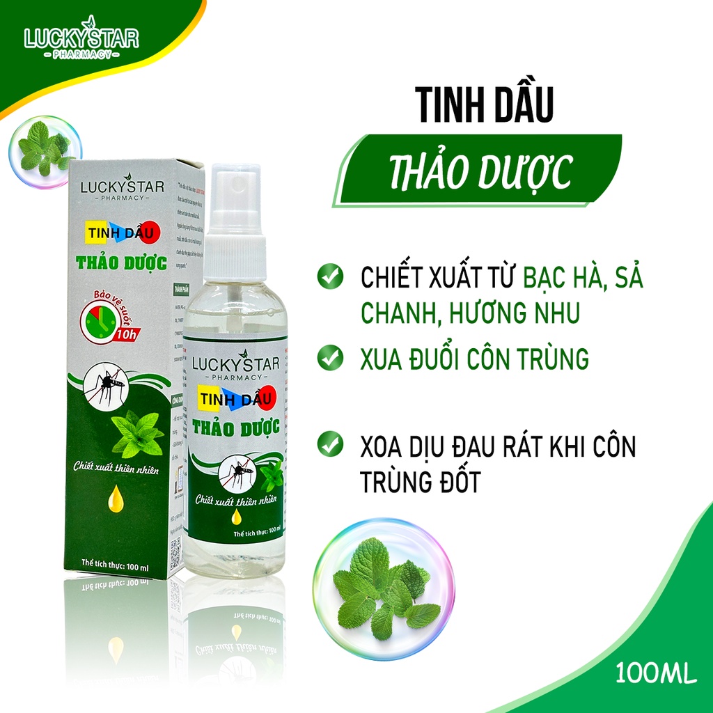 Xịt Muỗi Tinh Dầu Thảo Dược Lucky Star 100ml