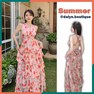 Váy Maxi Đi Biển Hở Lưng, Đầm Hoa 2 Dây Dáng Dài Đi Du Lịch, Dã Ngoại Bigsize - Dalyn