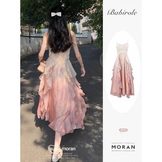 (HÀNG ORDER) Đầm Moran voan tơ hai dây bèo tầng đi biển sexy dáng dài thướt tha GNCM