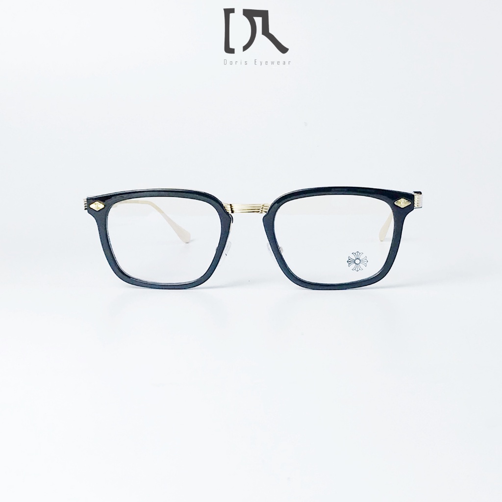 Kính Vuông Chrome Hearts 9103, Kính mát nam nữ gọng vuông to nhựa phối kim loại cao cấp sang trọng DORISEYEWEAR