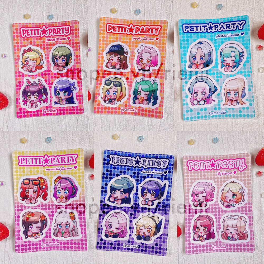 Hình dán/Sticker sheet A6 D4DJ Petit*Party artist Monoka