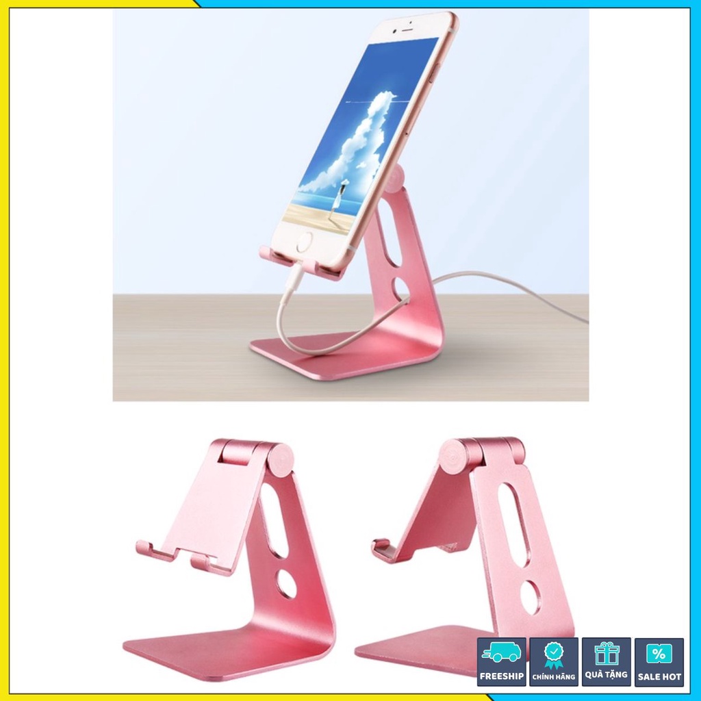 Giá đỡ, kệ kê stand nhôm cho điện thoại, máy tính bảng và Ipad Iphone có thể điều chỉnh góc nghiêng và gấp gọn.