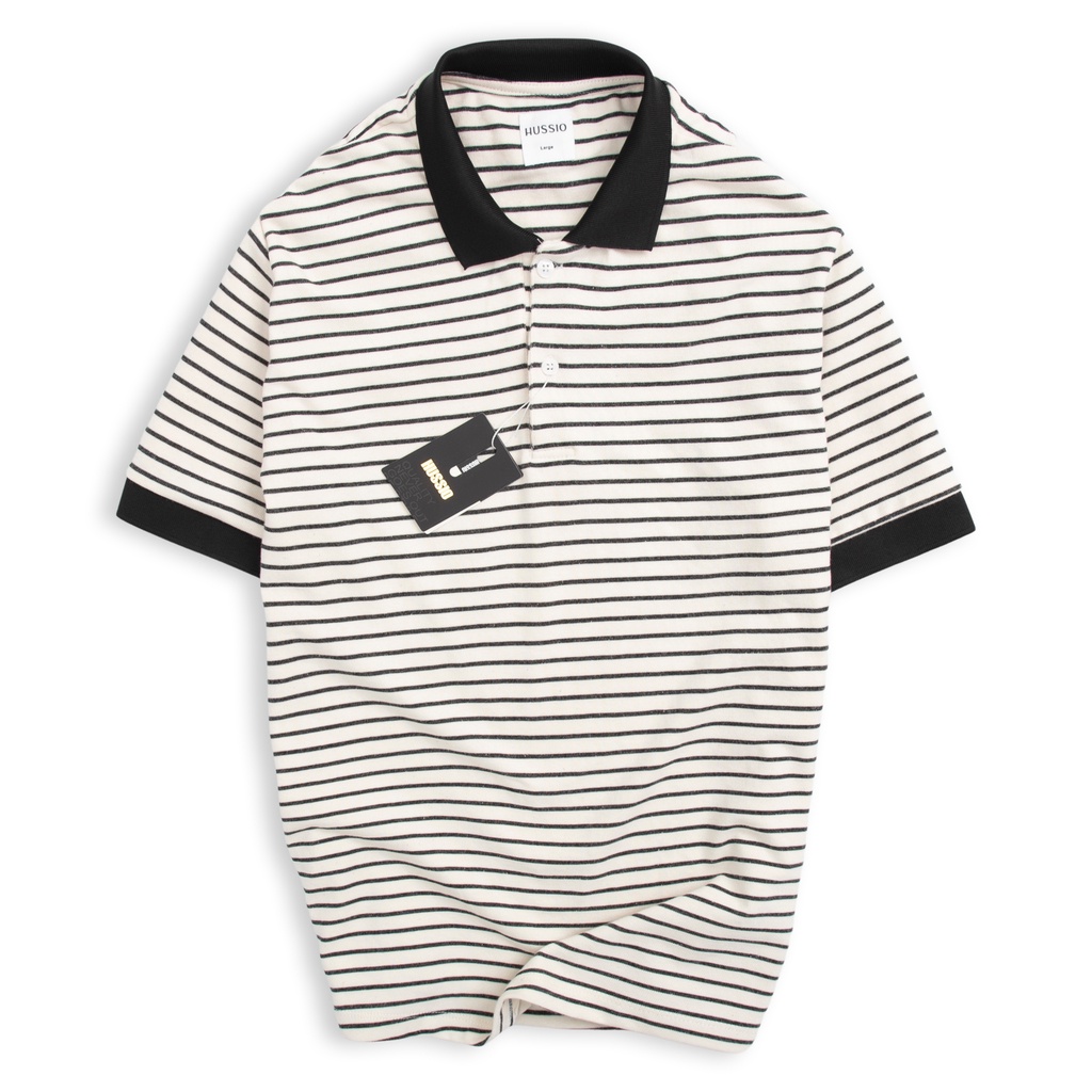 Áo Polo nam COLOR STRIPED vải Cotton Single sọc trẻ trung, năng động, chuẩn form - HUSSIO