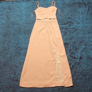 Đầm maxi hai dây cut-out ngực Rchlo xuất dư [ Hàng lỗi như hình]