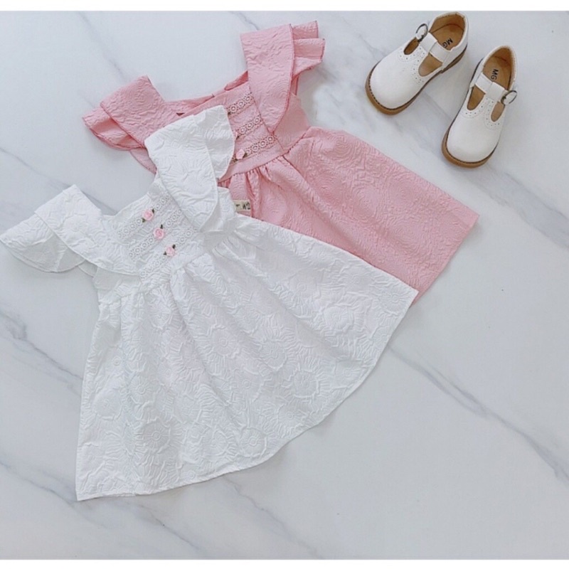 Váy sốp nhăn bồng cánh tiên bé gái 8-25kg