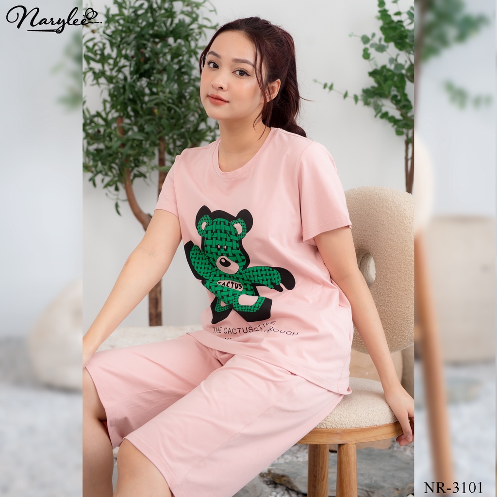 BỘ PYJAMA ÁO CỘC QUẦN LỬNG CHẤT COTTON CAO CẤP NARYLEE MÃ NR-3101