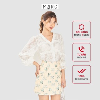 Váy nữ MARC FASHION mini viền ren họa tiết hoa FATN040621