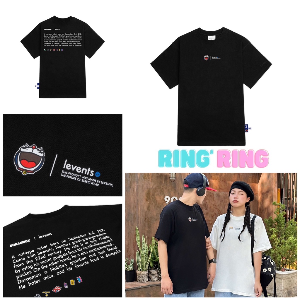 ÁO THUN LEVENTS | DORAEMON MINI CAT TEE
