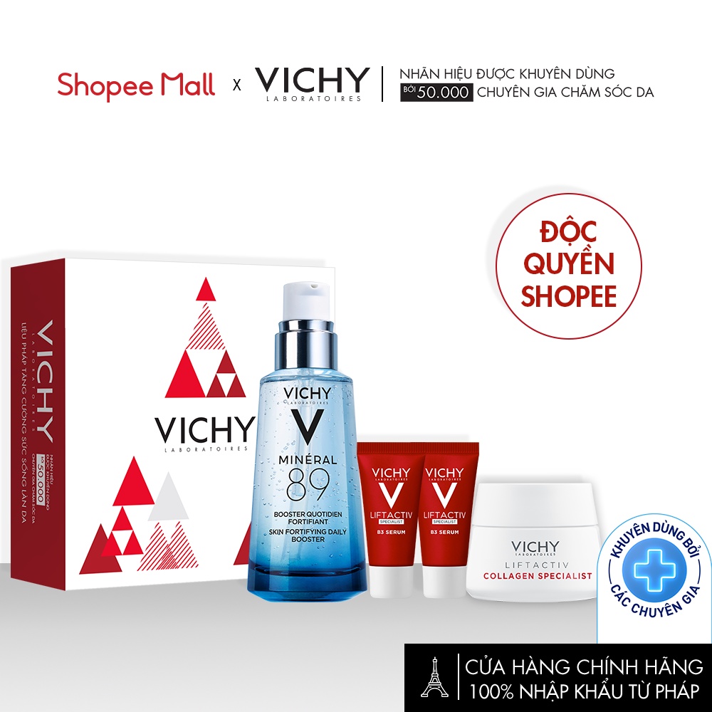 [HOLIDAY BOX VICHY] Bộ sản phẩm phục hồi, ngừa đốm nâu, thâm nám và bảo vệ da Vichy Mineral 89 serum