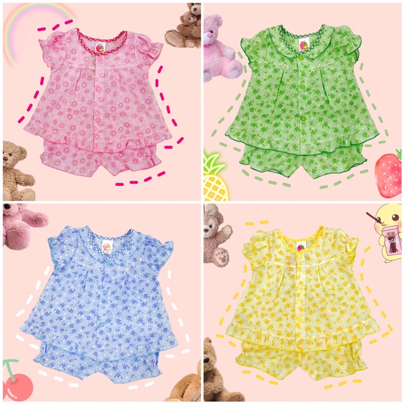 Bộ kate bông ép tay con cho bé gái (4-14 kg)