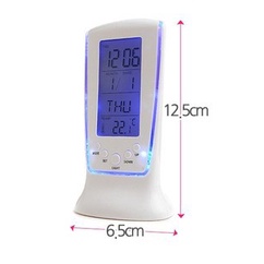 Đồng hồ báo thức điện tử có đèn led Phát Nhạc hiển thị lịch và nhiệt độ  tiện dụng Tặng Kèm 3 Pin 3A