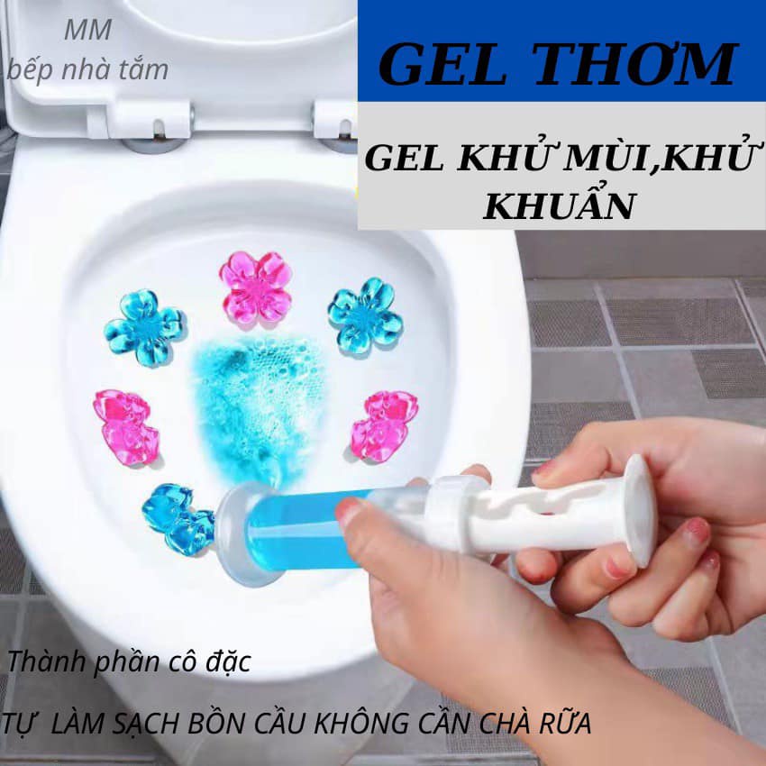 Gel thơm làm sạch khử mùi vệ sinh Diệt khuẩn khử trùng bồn cầu hình bông hoa