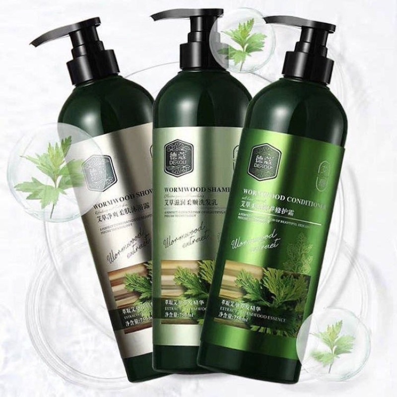 Bộ Dầu gội - Dầu xả - Sữa tắm chiết xuất từ cây ngải đắng ( ngải cứu)