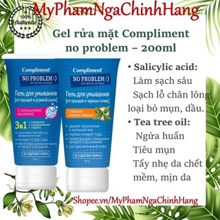 Sữa rửa mặt Compliment No Problem giảm viêm, ngừa mụn - 200ml