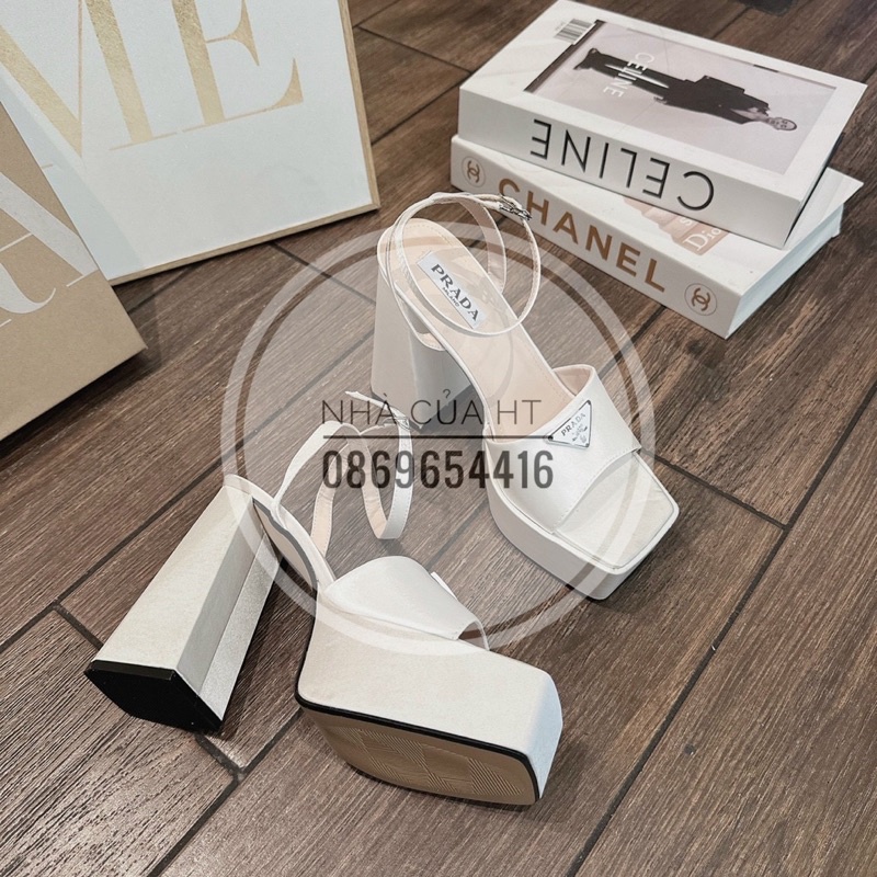 GIÀY CAO GÓT PRADA 12 PHÂN CHẤT LIỆU LỤA SANG CHẢNH MANG TÔN DÁNG