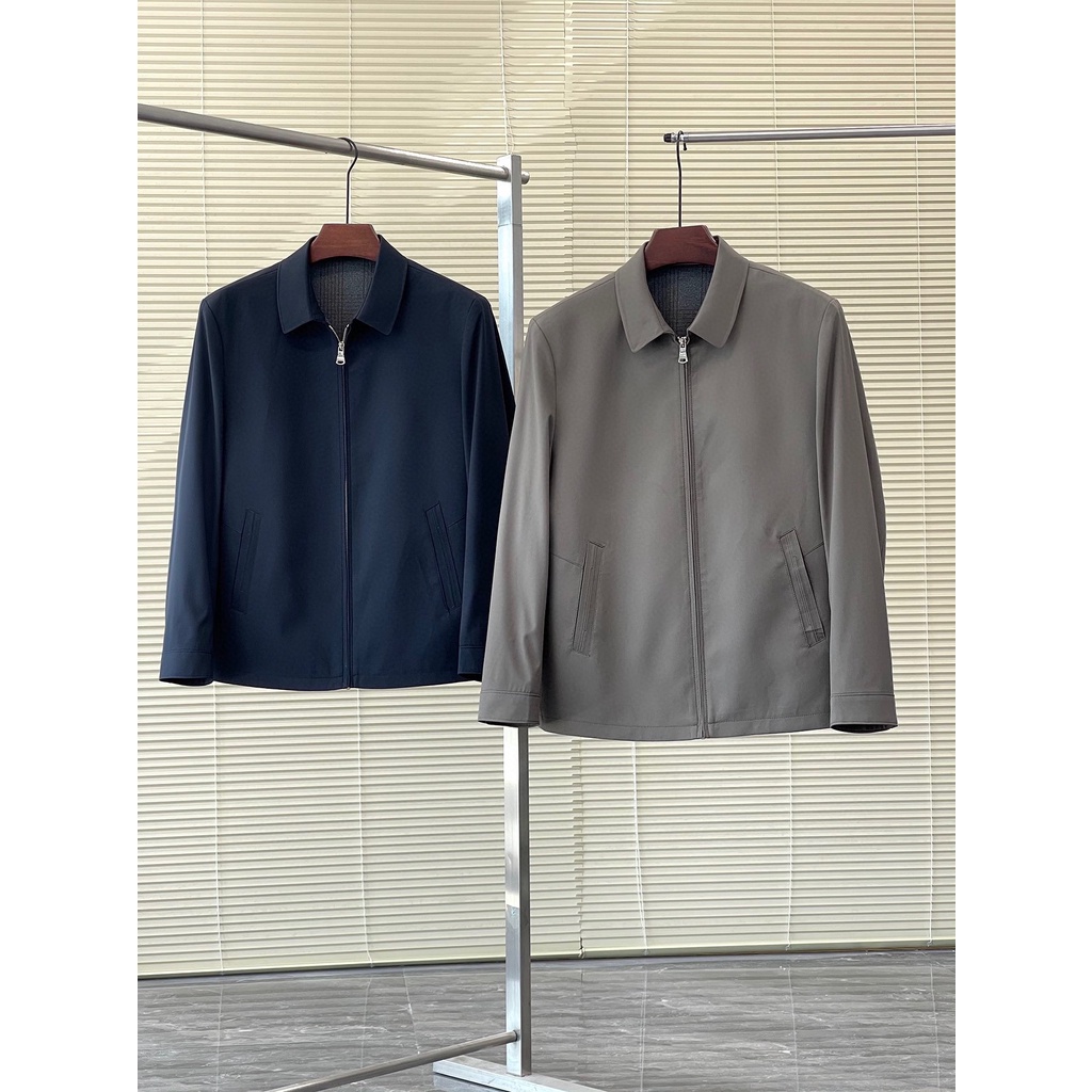 Áo khoác nam dài tay khóa zip thời trang cao cấp Burberry phong cách thanh lịch, tối giản