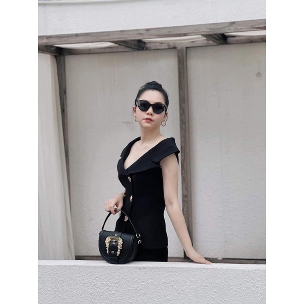 TÚI VERSACE NỬA VẦNG TRĂNG ĐEN HÀNG CHÍNH HÃNG