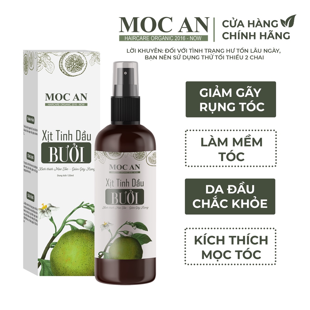 [BT120] Tinh Dầu Bưởi Xịt Tóc Tiêu Chuẩn [120ML] Mộc Ân Haircare