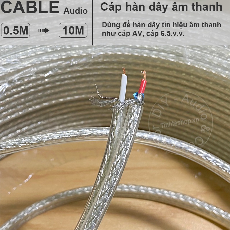Dây tín hiệu âm thanh 2 hàng 0.5 mét - Cáp hàn dây AV 6.5mm.v.v.