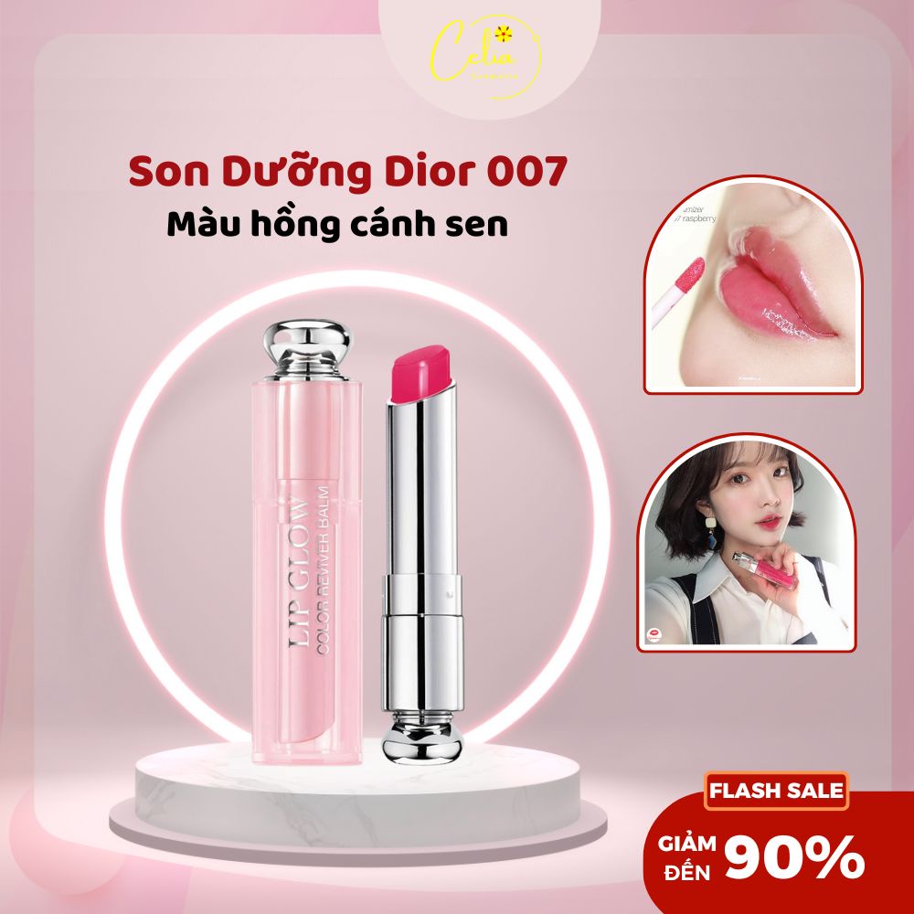 Son Dưỡng Dior 007 Màu Hồng Cánh Sen, Căng Bóng Môi, Tạo Độ Ẩm