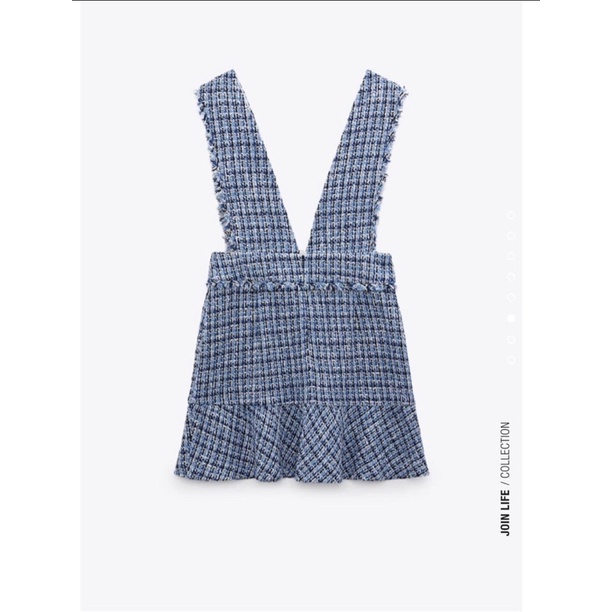 set áo blazer và váy yếm dạ zara sz xs auth