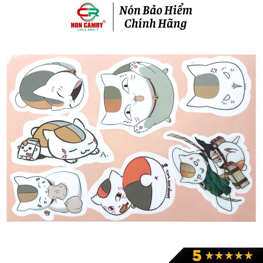 Sticker trang trí NON CAMRY dễ thương, chống nước, dán mũ bảo hiểm, laptop, điện thoại, vali